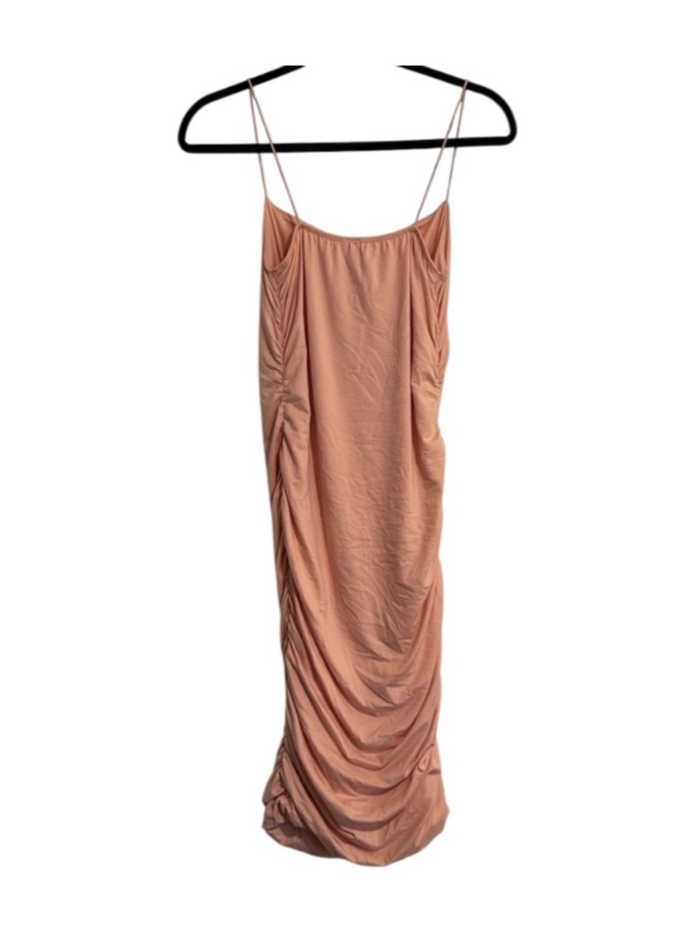 Windsor Pale Pink Ruched Spaghetti Strap Midi Dress - Picture 2 of 3
